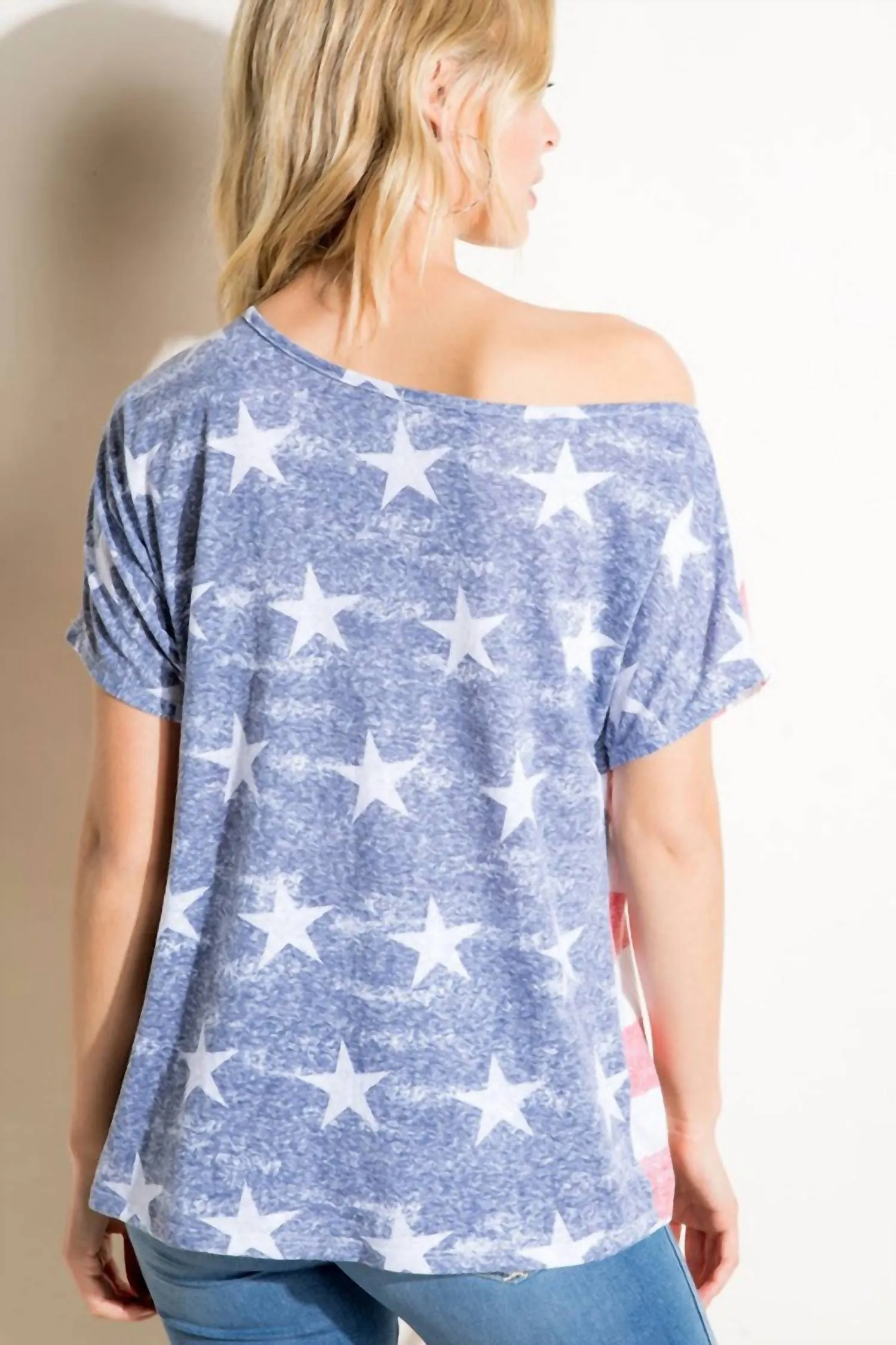 American Flag Plus Tee With Sequin Pocket Plus