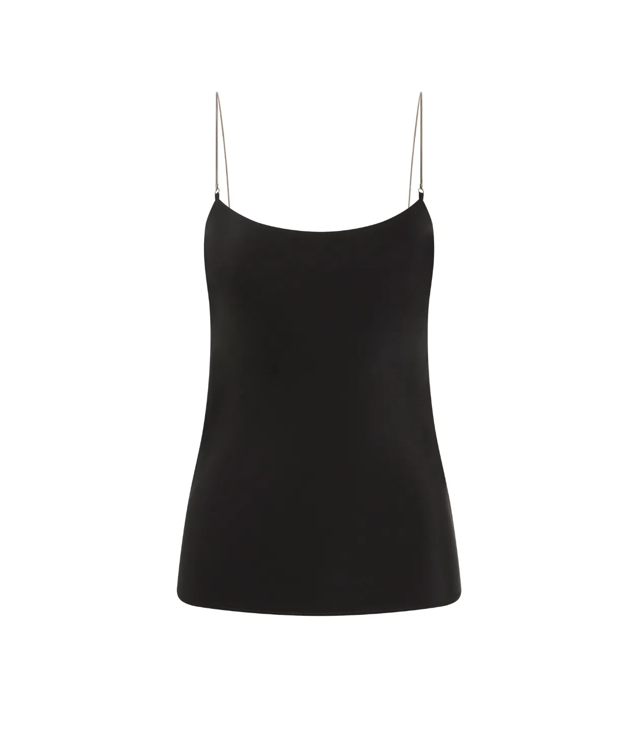 Fine Chain Silk Cami in Black