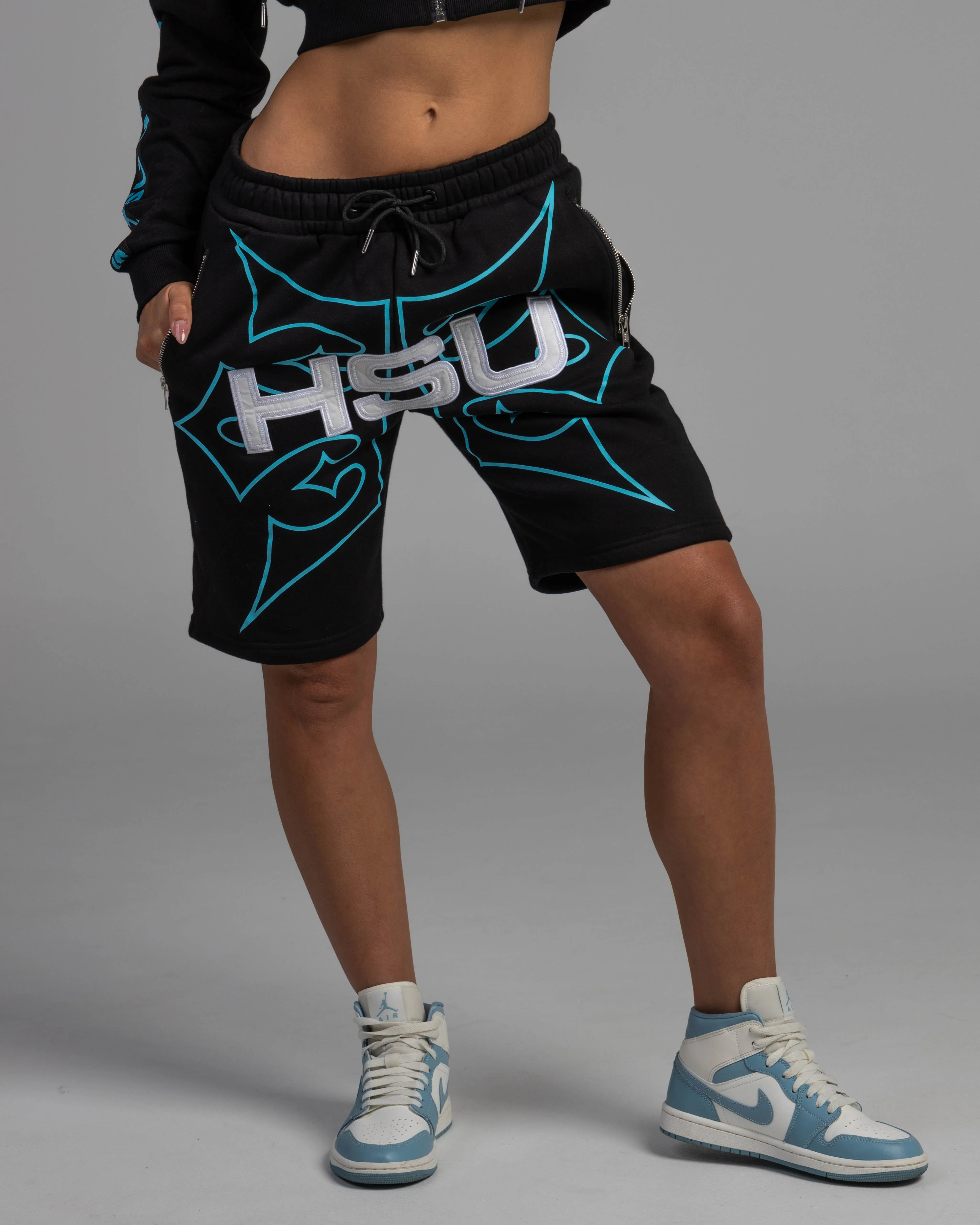 FLEECE SHORTS - BLUE
