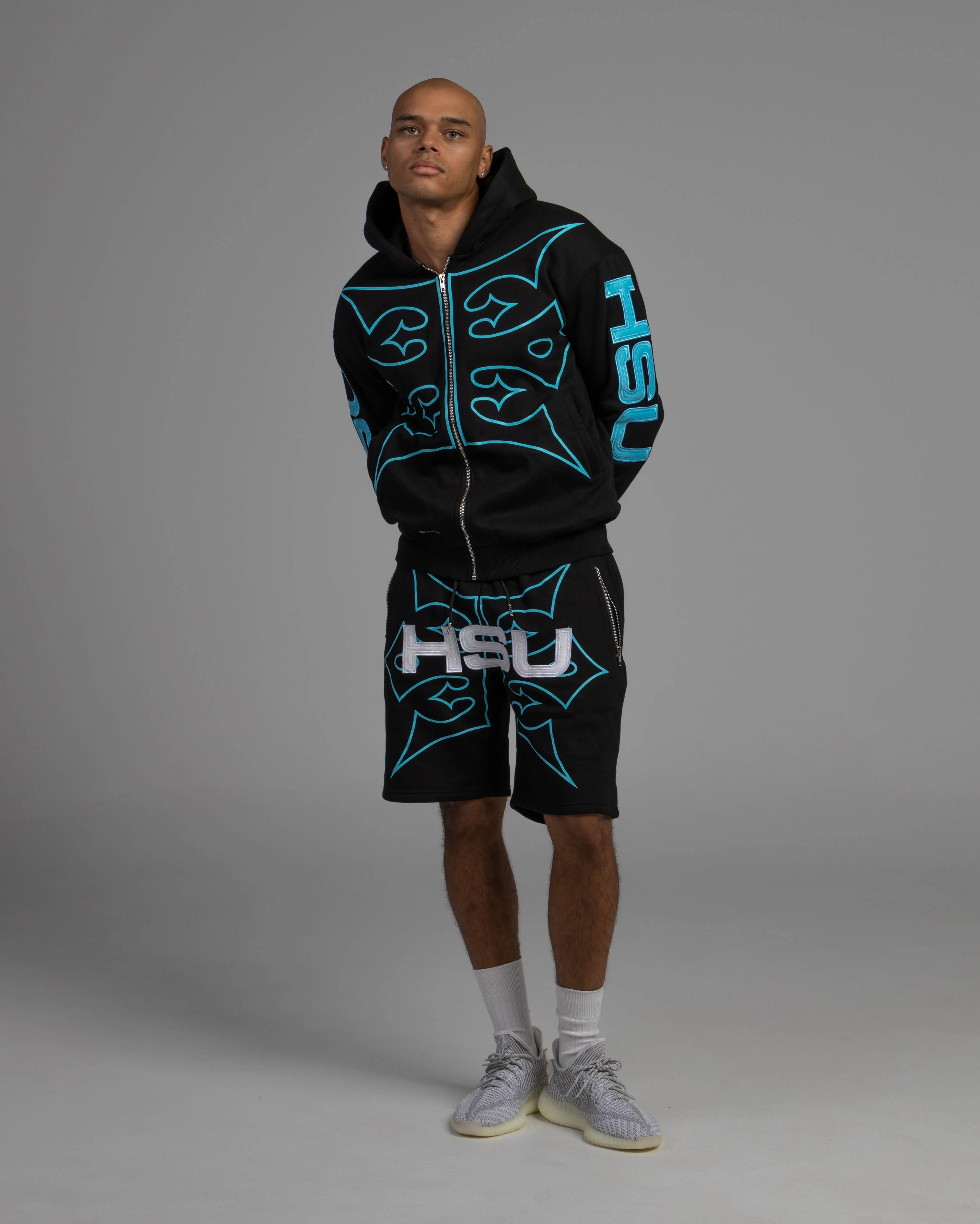 FLEECE SHORTS - BLUE