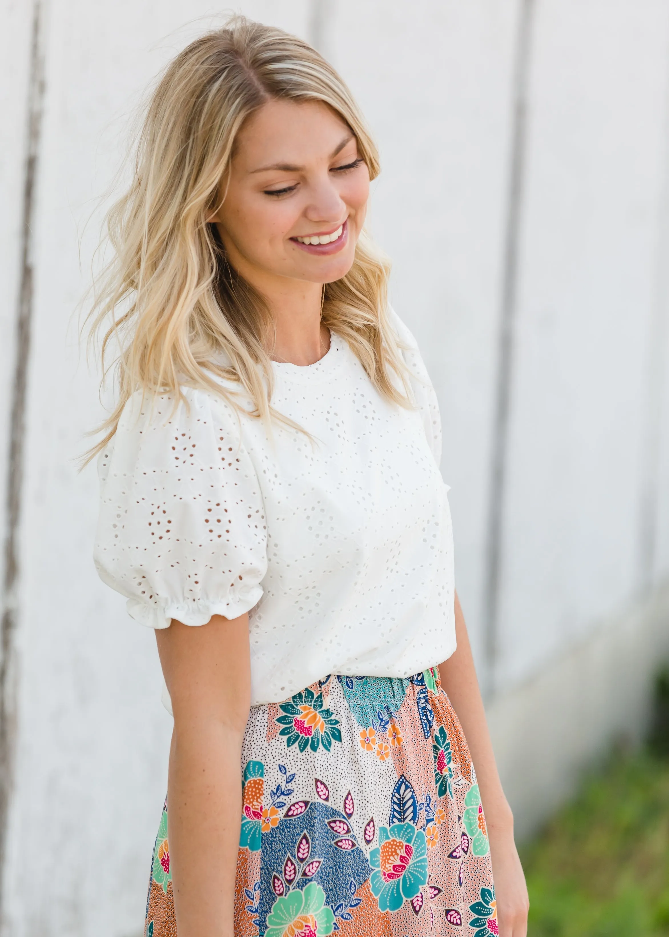 Floral Patchwork Wrap Midi Skirt - FINAL SALE
