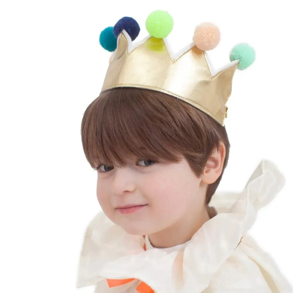 Gold pompom crown