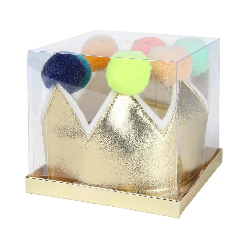 Gold pompom crown