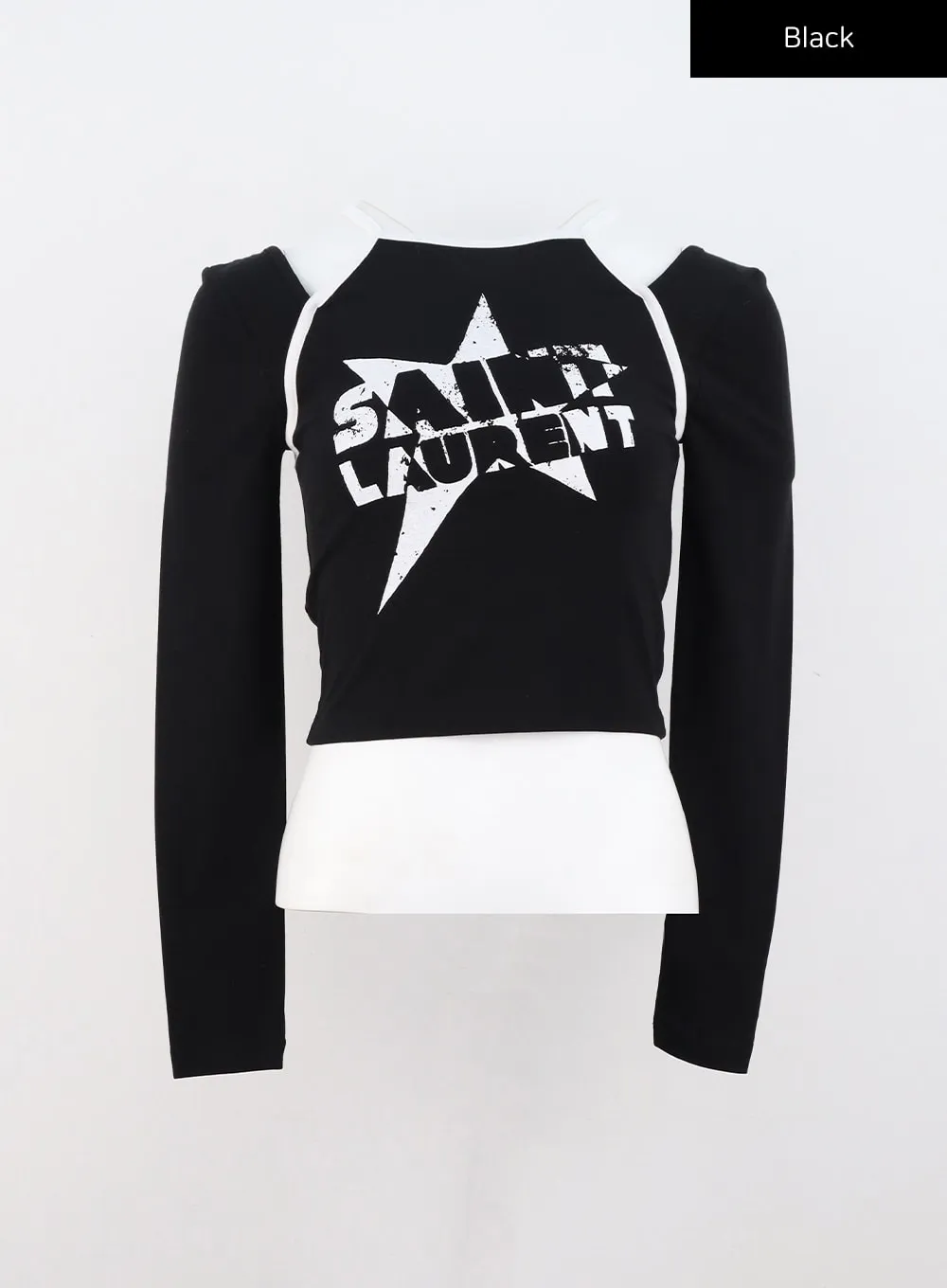 Graphic Cut-Out Crop Top CS314