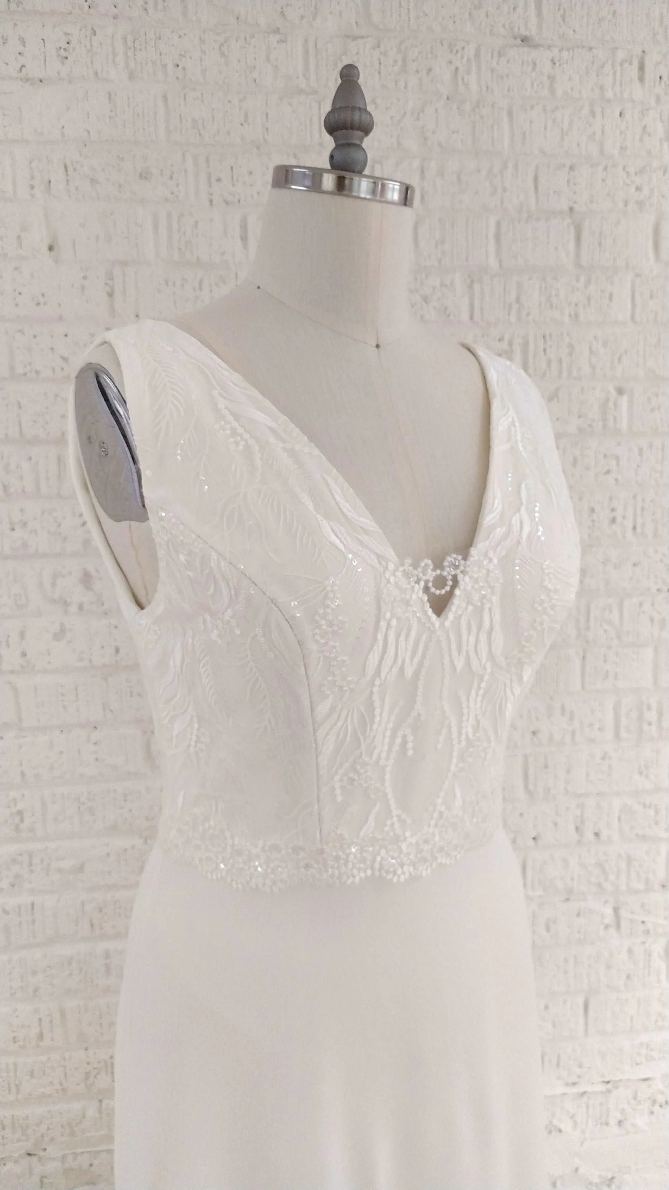 KEELY Off the Rack Crepe Wedding Dress