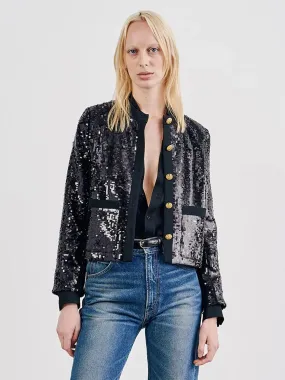 Nili Lotan Katherine Sequin Jacket in Black