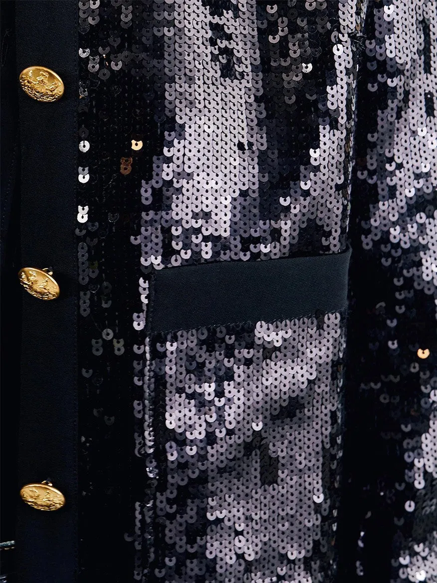 Nili Lotan Katherine Sequin Jacket in Black