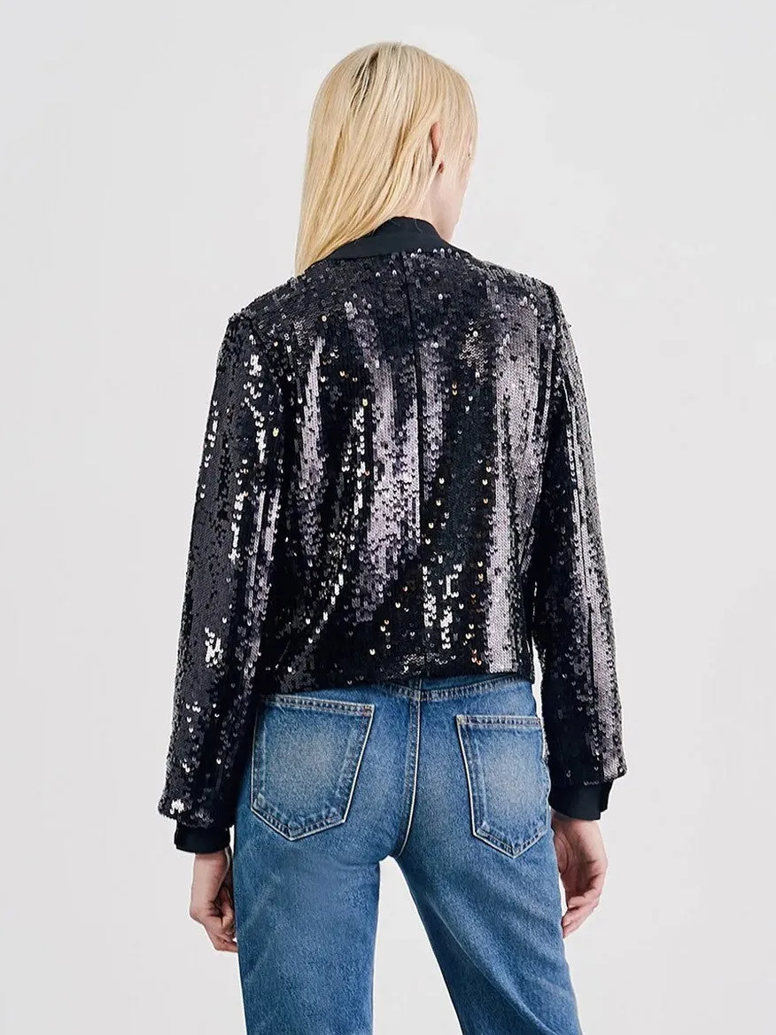 Nili Lotan Katherine Sequin Jacket in Black