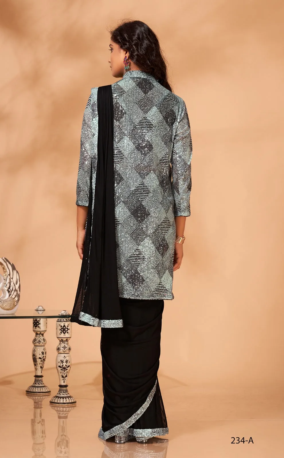 PARTY WEAR READYMADE SAREE D.NO 234-A