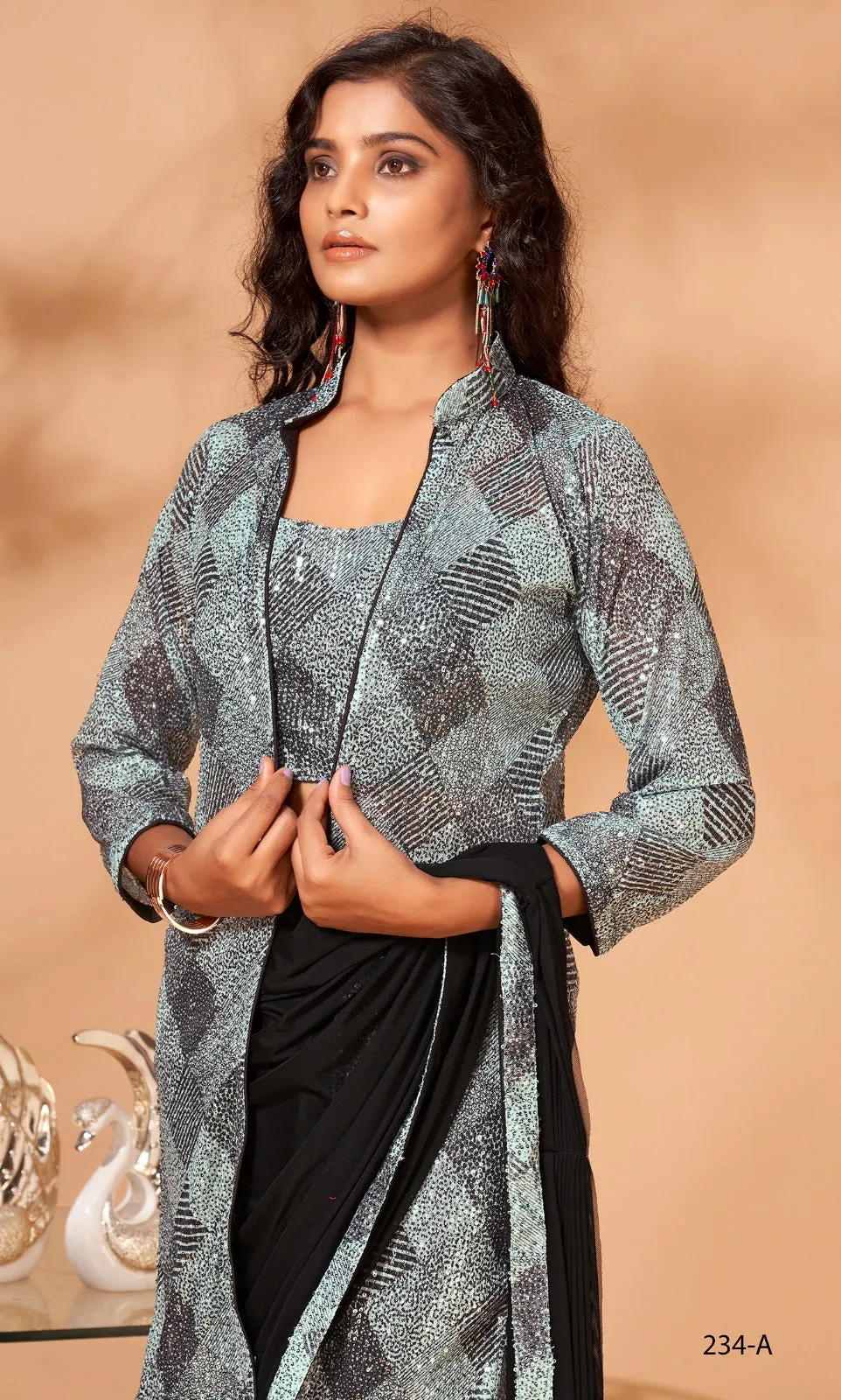 PARTY WEAR READYMADE SAREE D.NO 234-A