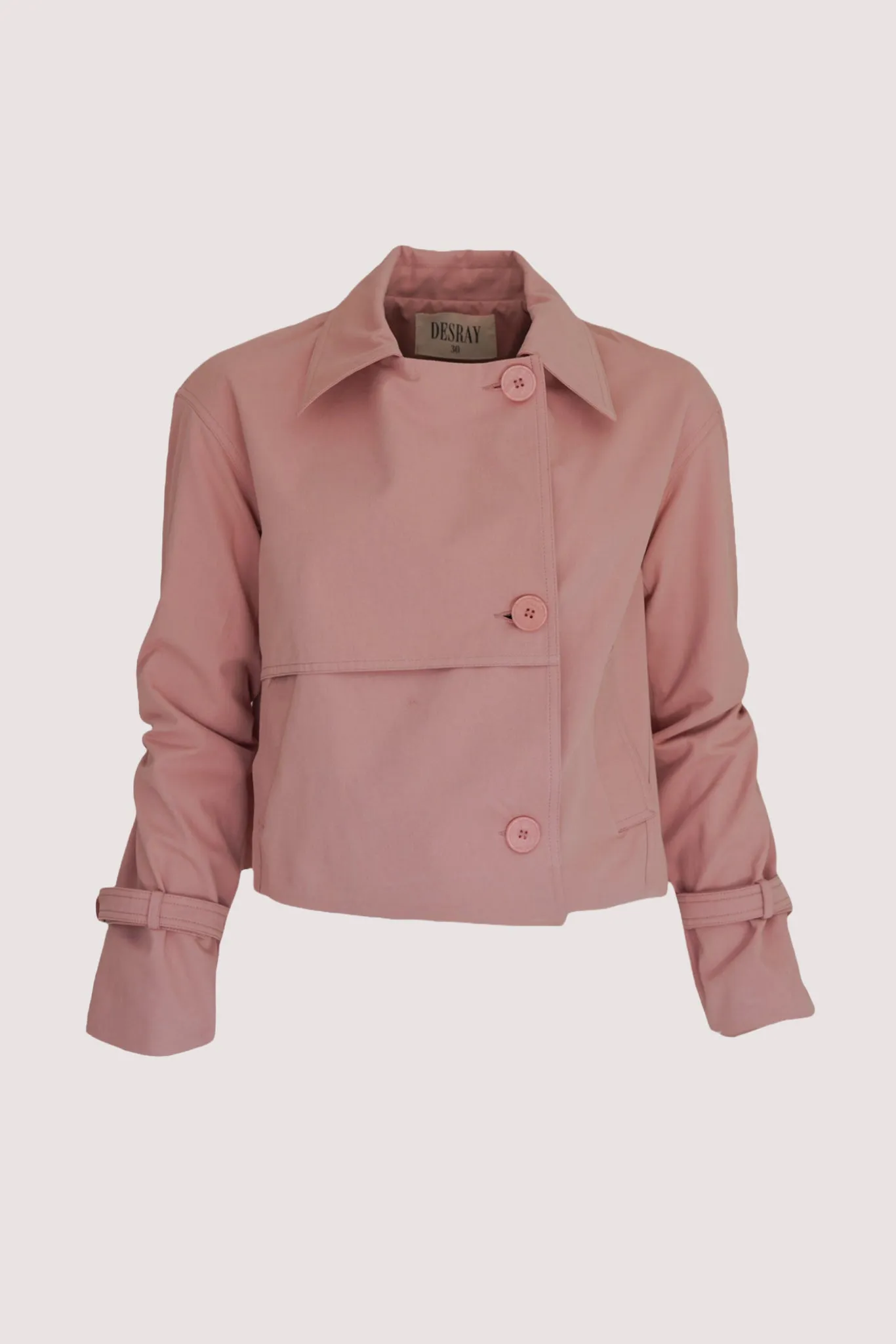 Pink Cropped Trench Coat