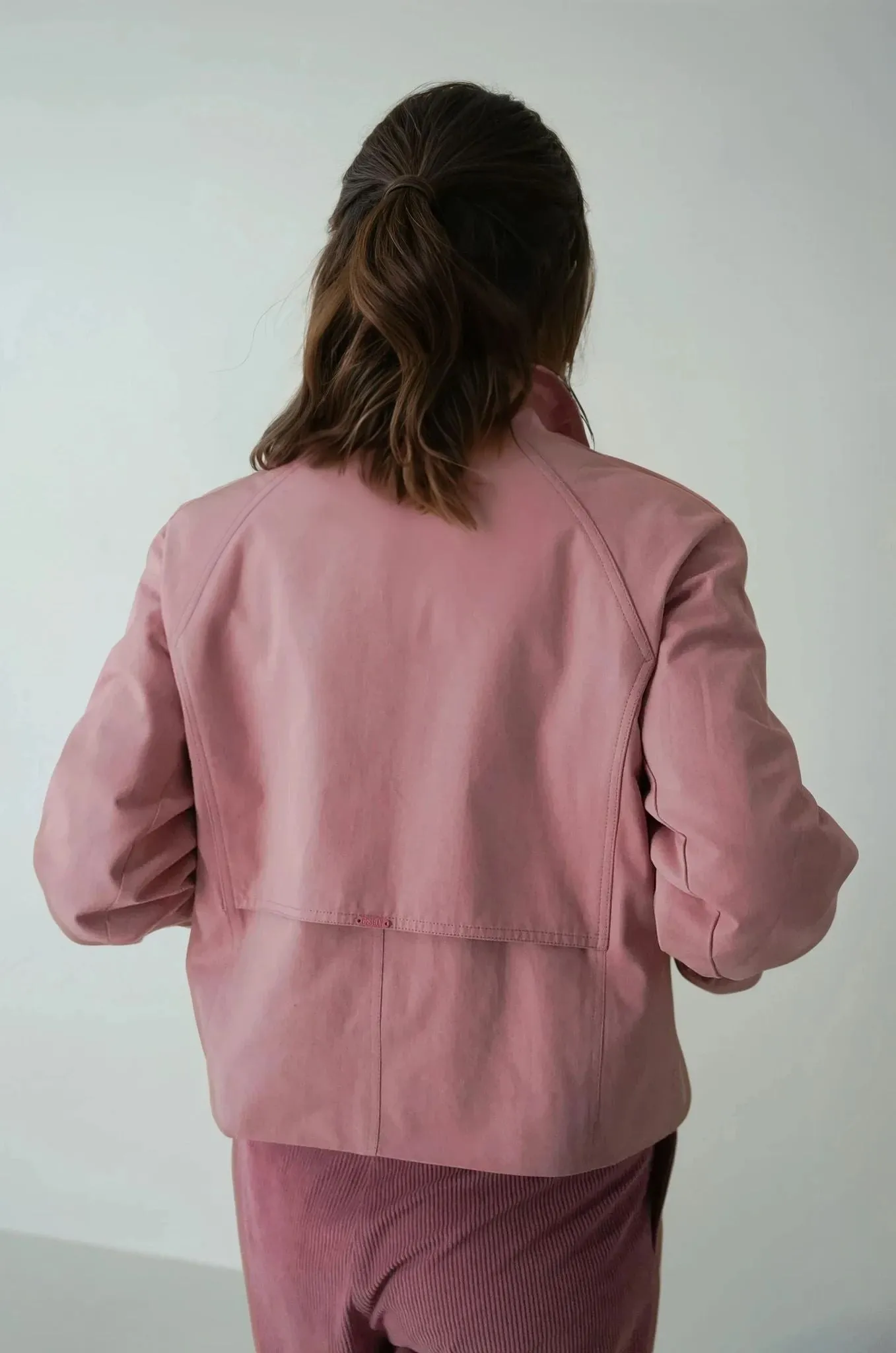 Pink Cropped Trench Coat