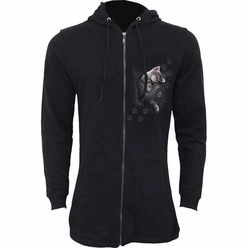 Pocket Kitten Fish Tail Full Zipped Hoodie