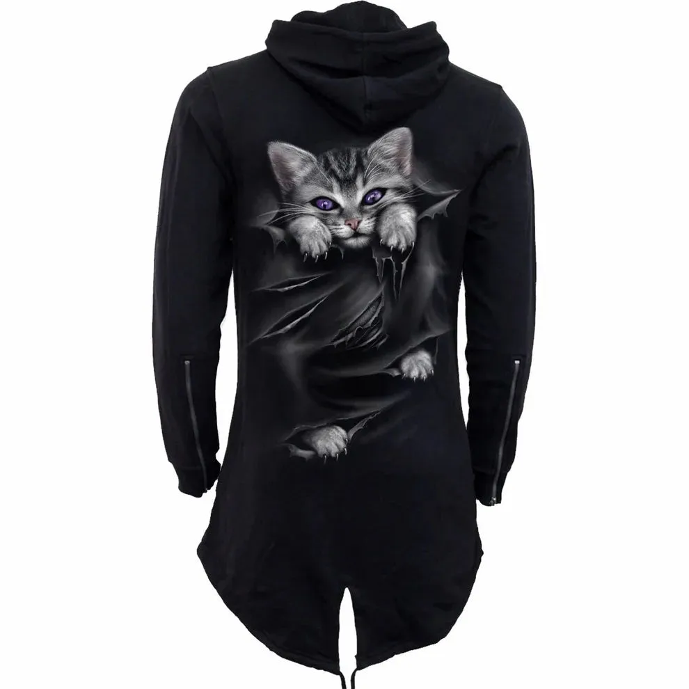 Pocket Kitten Fish Tail Full Zipped Hoodie