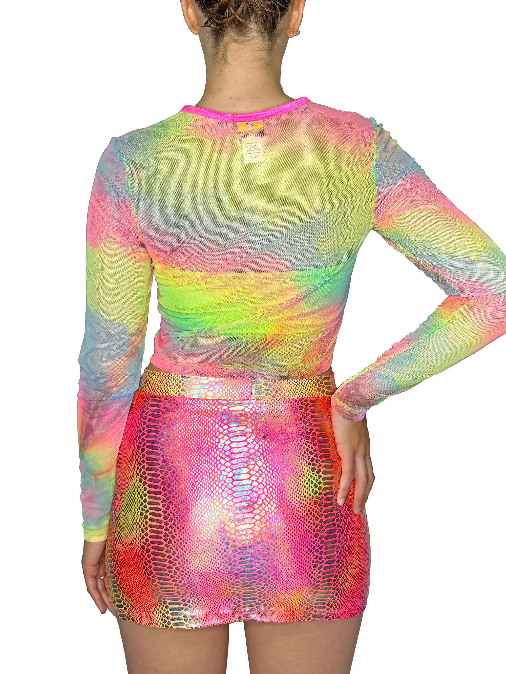 Sunset Snake Fringe Skirt