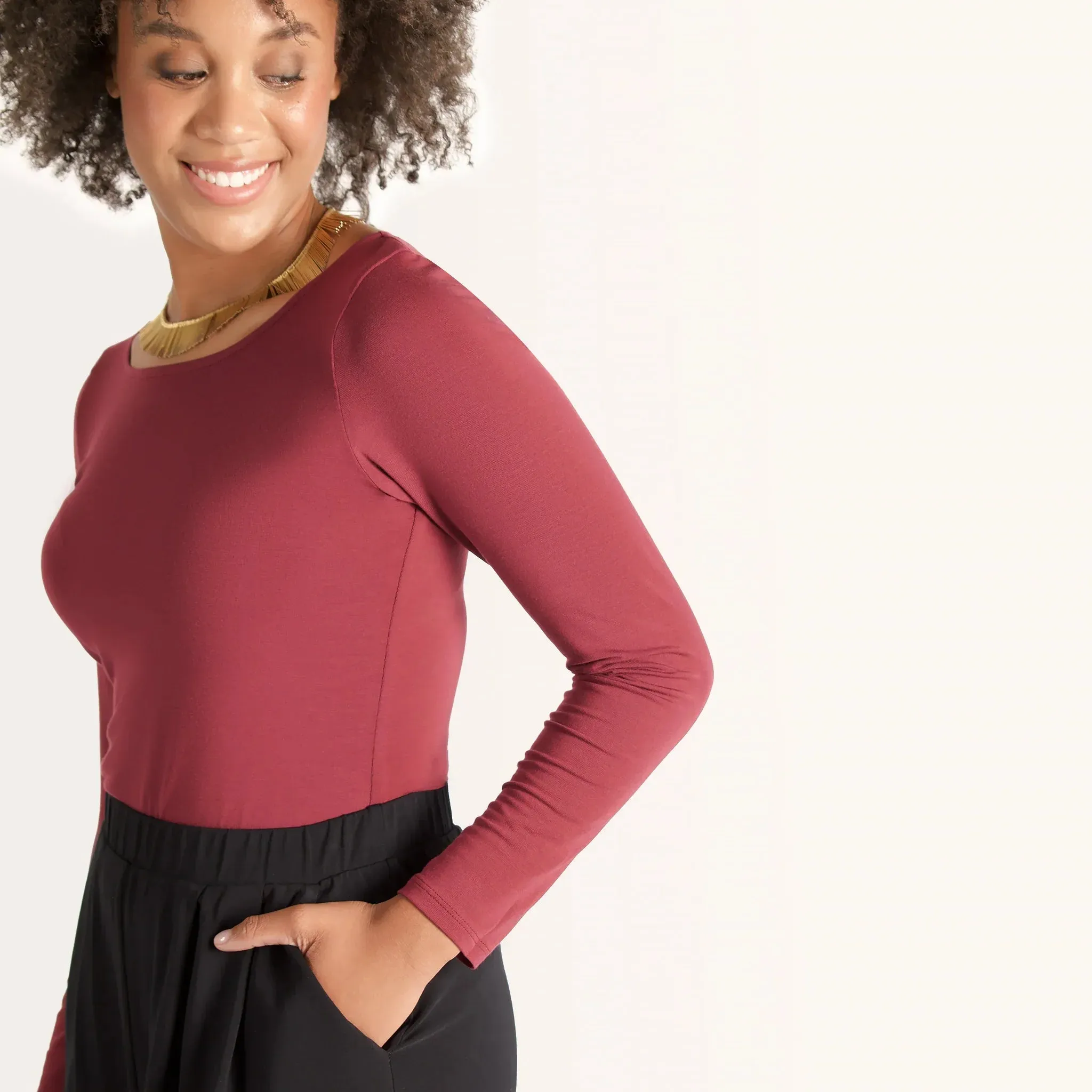 The Effortless Reversible Long Sleeve in Black