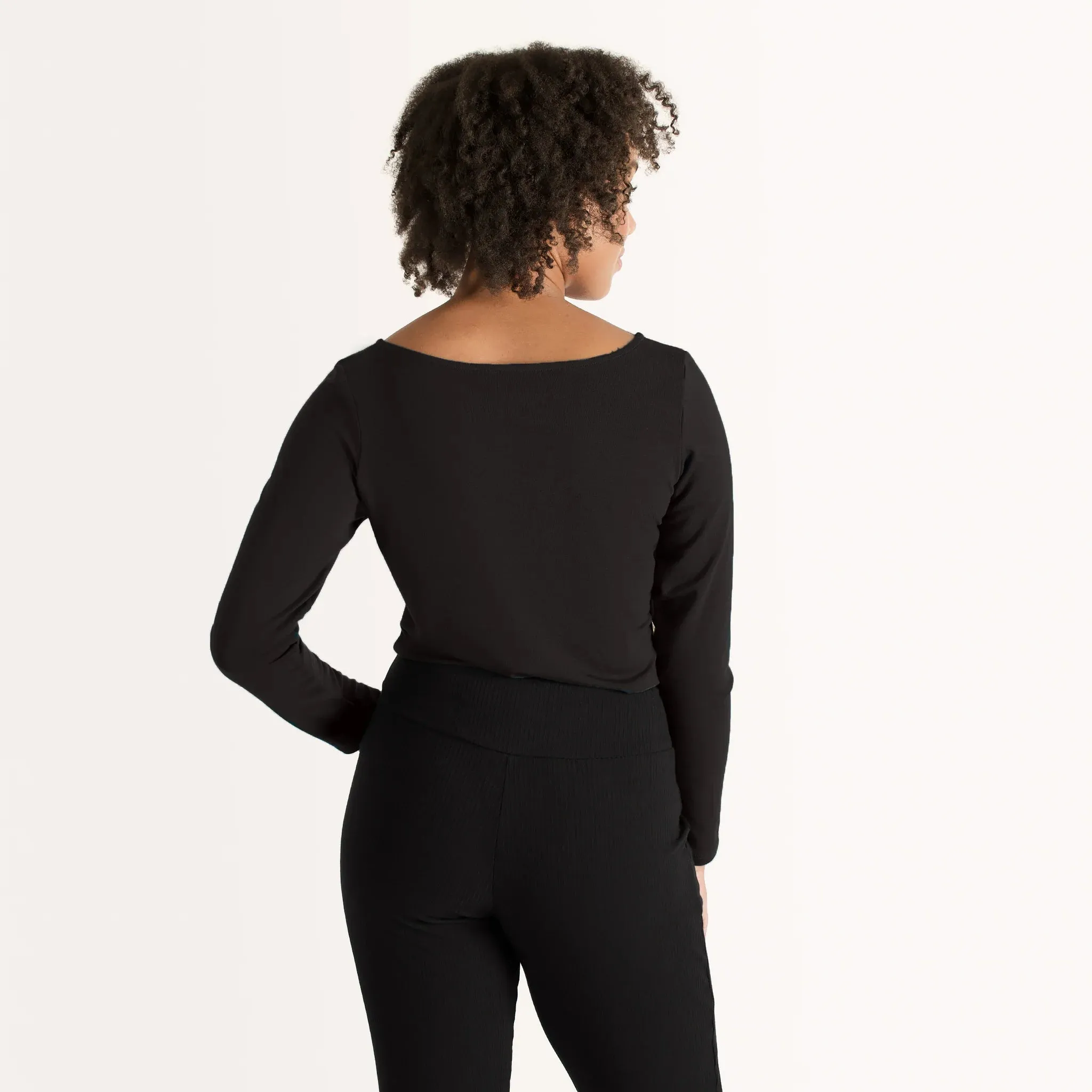 The Effortless Reversible Long Sleeve in Black