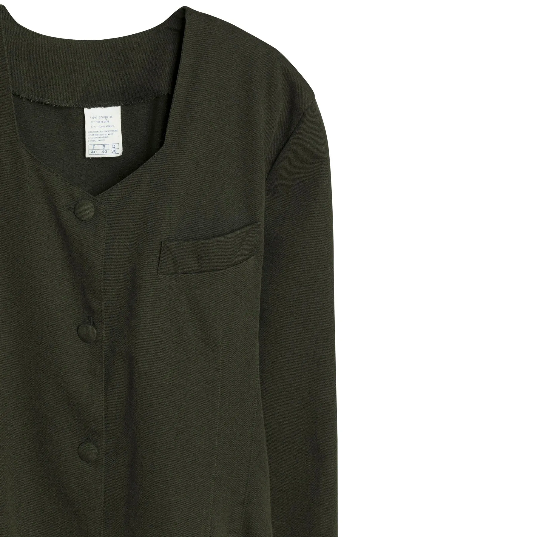 Twill Weave Viscose Blend Pentagon Cocoon Coat