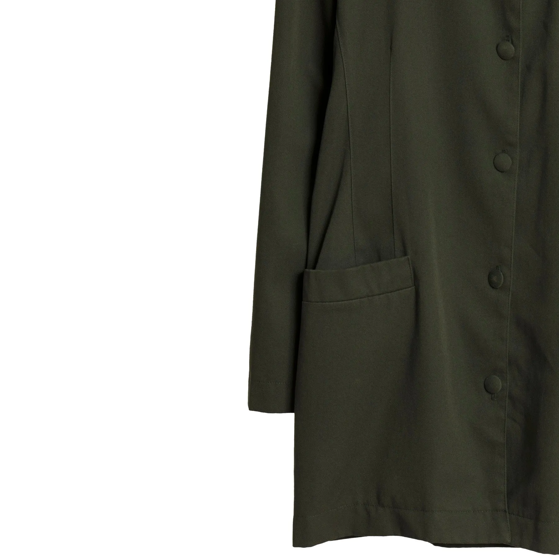 Twill Weave Viscose Blend Pentagon Cocoon Coat