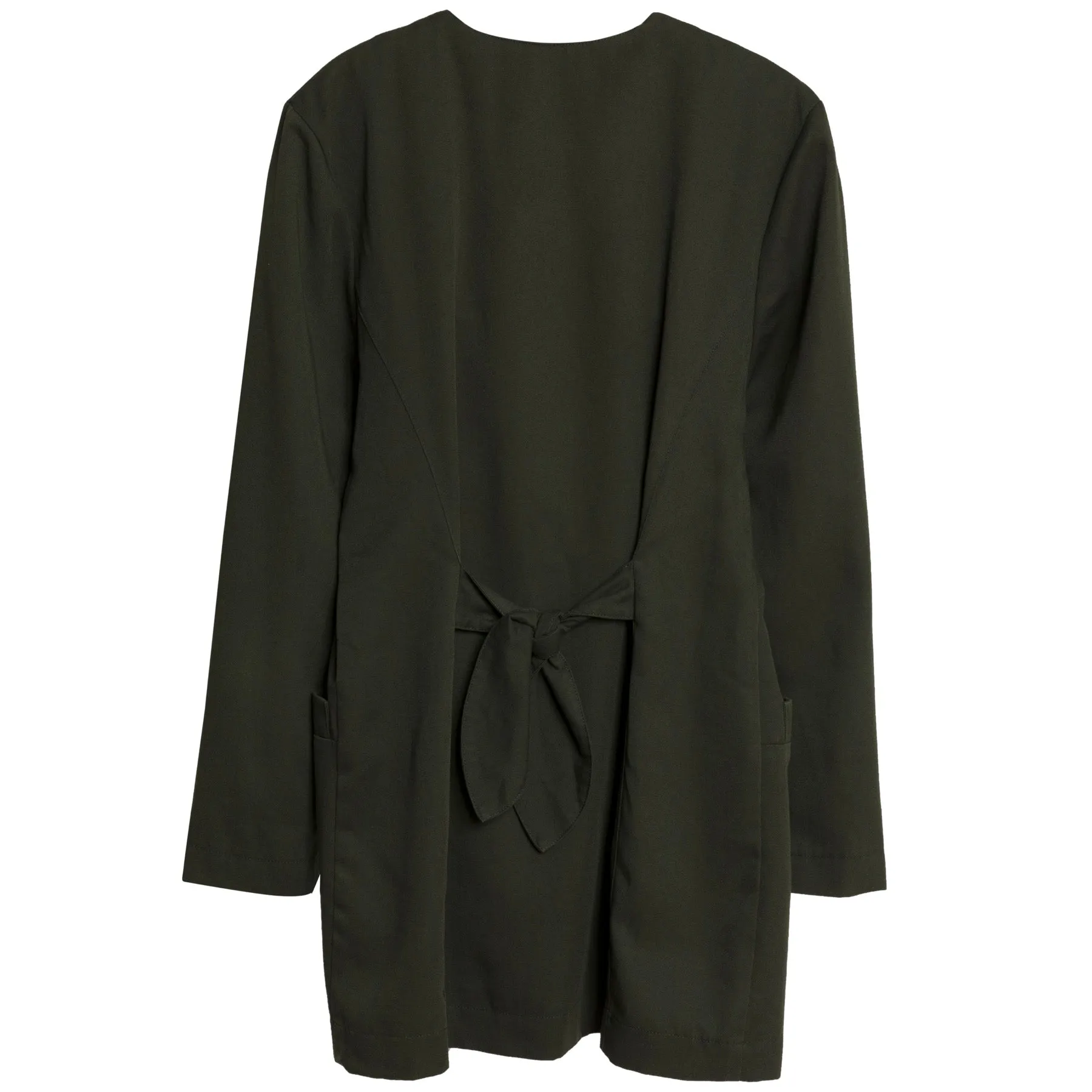 Twill Weave Viscose Blend Pentagon Cocoon Coat