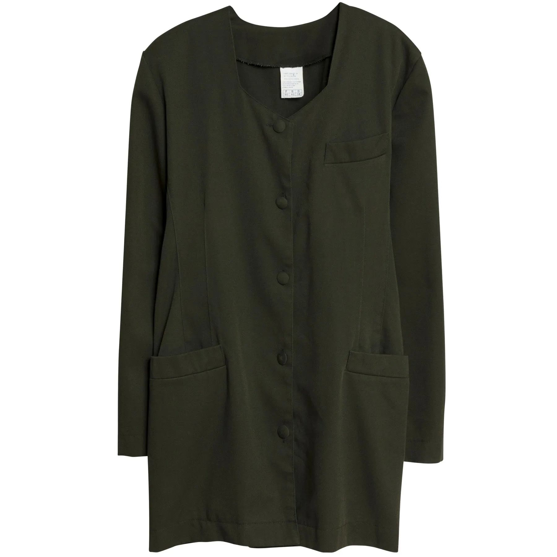 Twill Weave Viscose Blend Pentagon Cocoon Coat