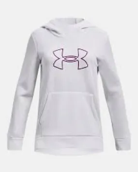 Under Armour Girls Fleece® Big Logo Hoodie White/Mystic Magenta